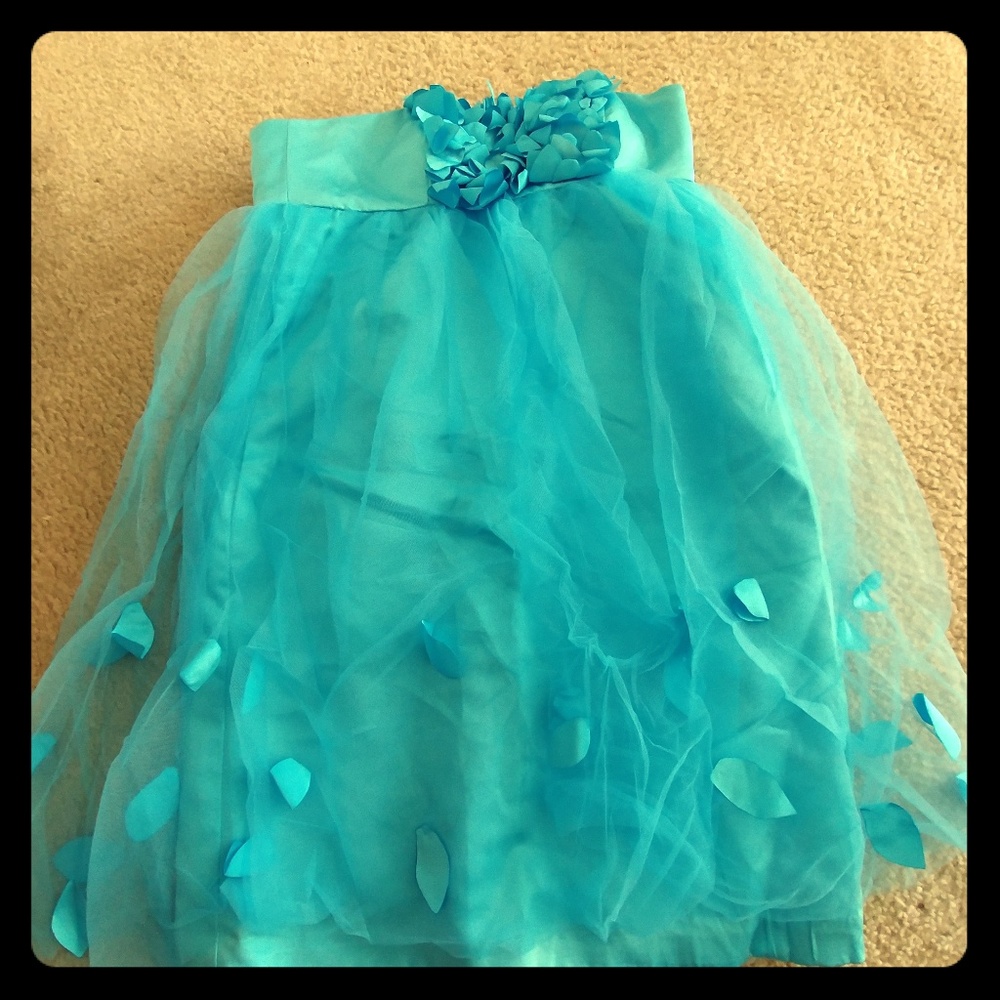 Strapless turquoise bridesmaid dress